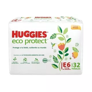 Pañales Huggies Eco Protect Ecologico Etapa 6 Unisex