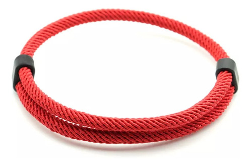 Pulsera Cuerda Roja - Doble Ajuste Aleación De Acero