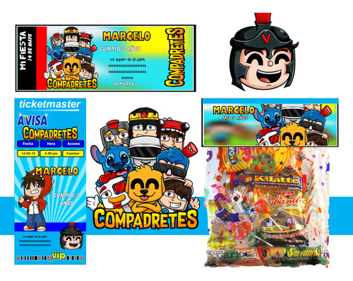 Kit Imprimible Compadretes Los Compas 100% Editable 2x1