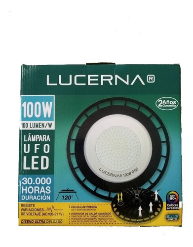 Lampara Led Ufo 100w 6500k 100-277v Lucerna. Ufo-100w