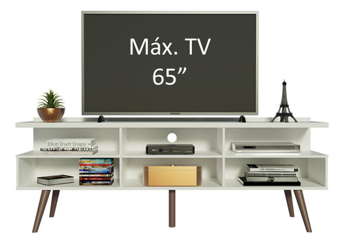 Armário de mesa de TV Madesa Rack com pés brancos Bm