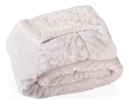 Frazada Reversible Polar Sherpa 1 Plaza 150x200 - Mintt Color Crudo