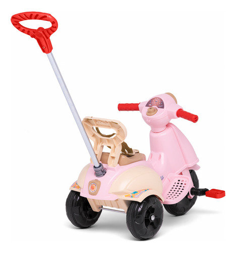 Triciclo Infantil De Passeio E Pedal Com Empurrador Vespita
