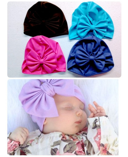 Gorro Turbante Bebé Niña Con Moño Headwrap 12pz