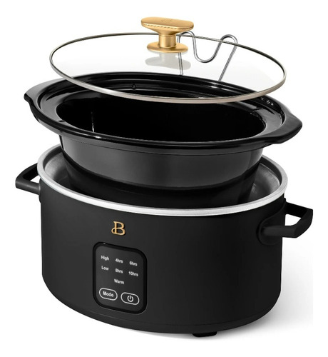 Olla Lenta Cocion Beautiful,programable,tactil,3.78lts Negro 100 Watts