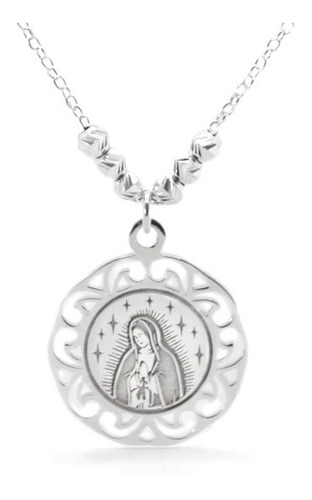 Medalla Collar Virgen De Guadalupe Plata Ley 925 Dije Joya 