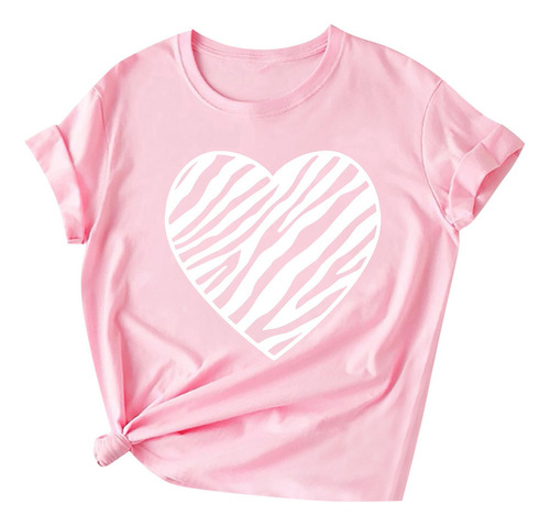 Playera De Manga Corta Con Estampado De San Valentín Para Mu