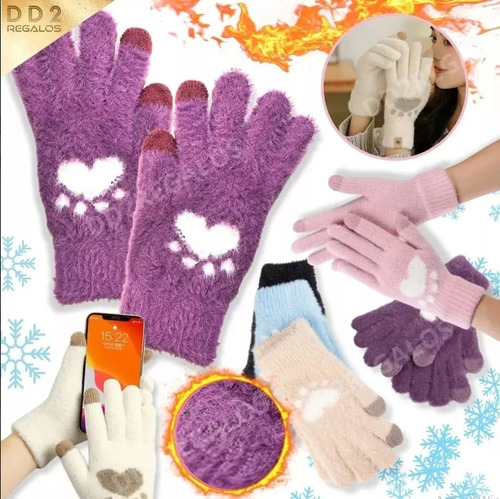 Guantes Termicos De Polar Peluche Abrigados Invierno Frio