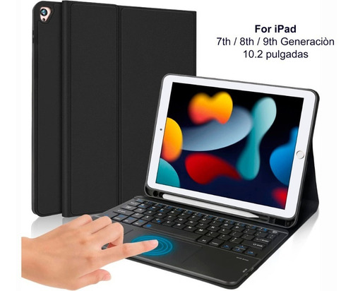 Funda Teclado Con Touchpad @ iPad 10.2 7ma 8va 9na Gen Black