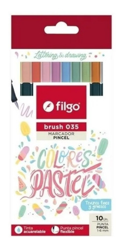 Marcador Filgo Brush Pen Pastel Lettering X 10 