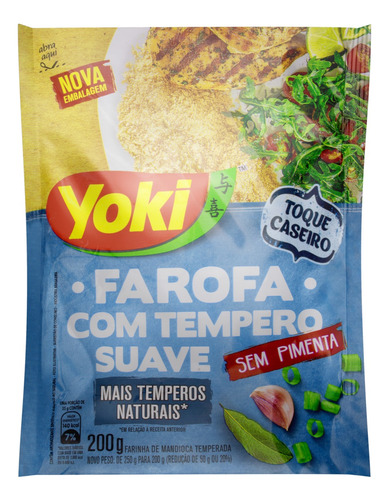 Farofa de Mandioca com Tempero Suave Yoki Pacote 200g