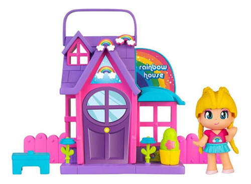 Imagen 2 de 4 de Pinypon Muñeca Mini Casita Arcoiris Pny26000