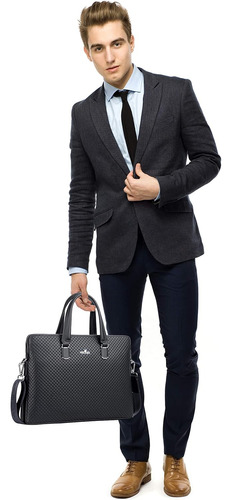 Maletin De Negocios Para Hombres Fsd.wg Color Negro Cuero