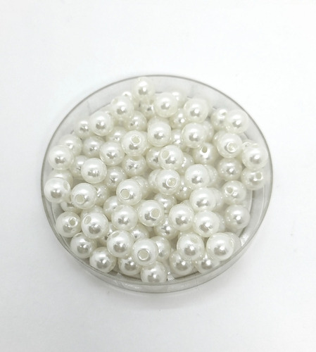 Perlas Plasticas Color Blanco X 50 Gr Ideal Bijouterie