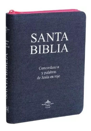 Biblia Rvr60 Blue Jean Letra Grande Cierre Manual Rosado Ind