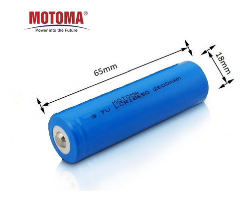 Imagen 2 de 6 de Pila Bateria Recargable 18650 Motoma 3.7v 2600mah Con Teton
