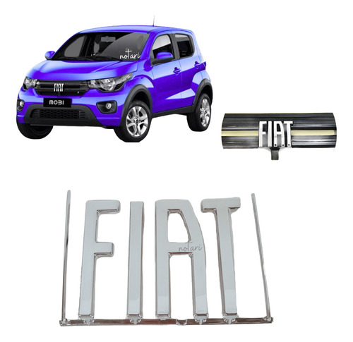 Emblema Cromado Grade Fiat Argo Cronos Mobi 2020 2021 2022