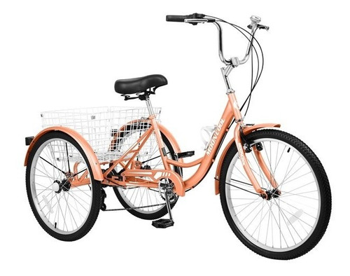 Bicicleta Lilypelle Tricycle 24inch 7 Speed 3 Wheels Coral 
