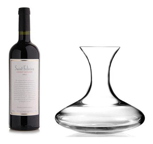 Vino Saint Felicien Cabernet +decanter Cristal San Carlos