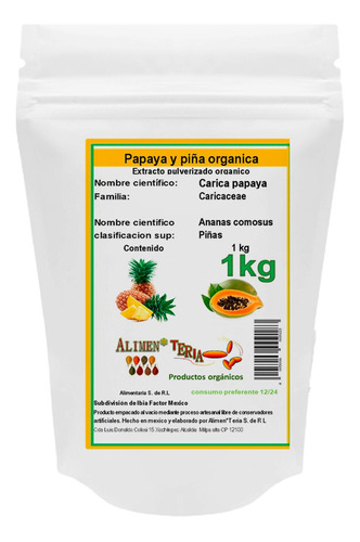 Papaya Y Piña En Polvo 1kg
