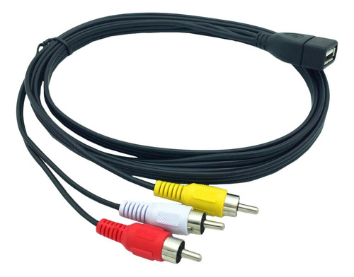 Cable Usb A Hembra A 3 Rca Phono Av De 1.5 M Para Pc Y Tv Au