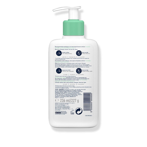 Imagen 2 de 5 de Gel Limpiador Espumoso Cerave 236 Ml Piel Normal A Grasa