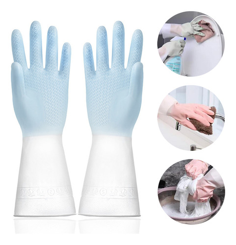 2 Pares De Guantes Para Lavar Platos Domésticos Para Mujeres