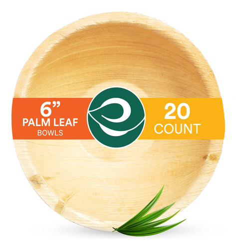 Eco Soul Cuencos De Hoja De Palma 100 % Compostables Grandes