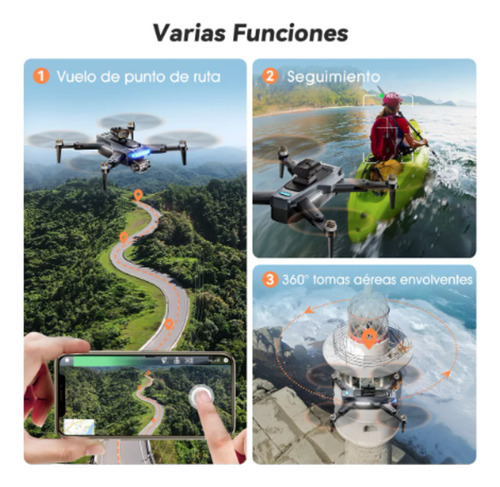 Drone 4k Dual Cámara Hd Gps 5g Wifi Fpv 3 Baterías