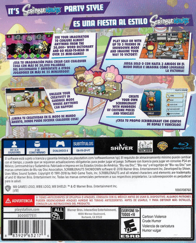 Scribblenauts Showdown Ps4 Ed Física Party Game Multijugador