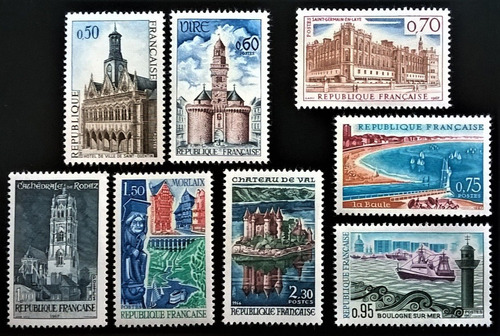 Francia, Serie Yv. 1499-1506 Paisajes 1966 Mint L13446
