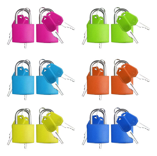 Igoolee 12 Candado Colorido Llave Metal Para Equipaje Bolsa