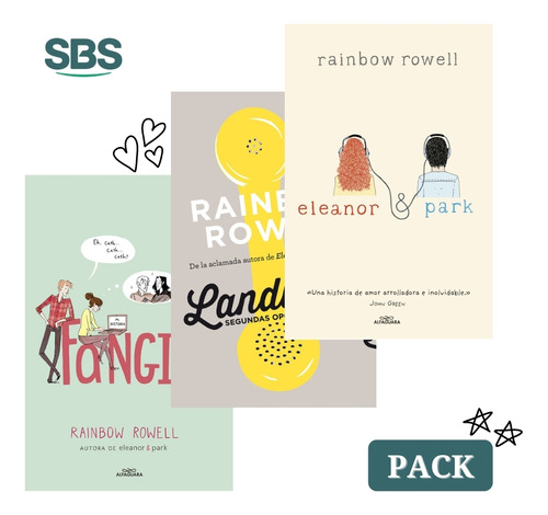 Pack Rainbow Rowell - Eleanor And Park + Fangirl + Landline