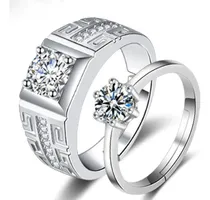 Comprar Par De Anillos De Compromiso Con Cristales Zirconia