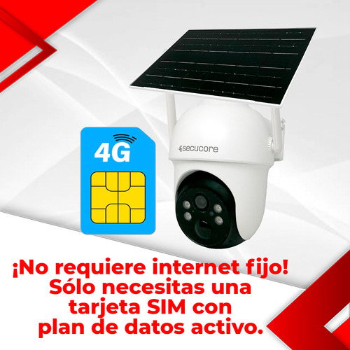 Cámara Seguridad 4g 2k Panel Solar Batería Recargable Audio Color Blanco