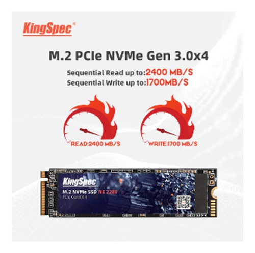 Imagen 3 de 6 de Disco Solido Kingspec Ne-256 M.2 Ssd, 256gb, Pcie Gen3x4 L