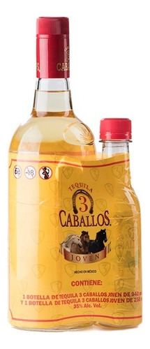 Tequila 3 Caballos Joven 940 Ml  250 Ml