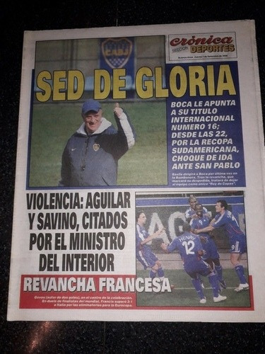 Diario Crónica Deportes 07/09 2006 Boca Basile Palermo (Usado)