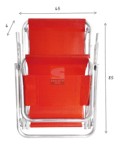 Reposera Silla Cama Aluminio Reforzada Playera 100 Kilos