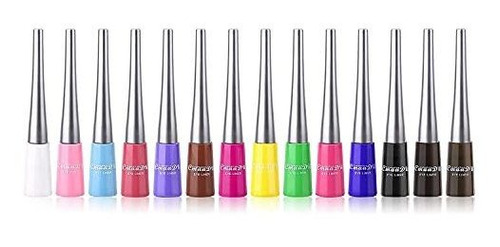 14 Color Matte Liquid Eyeliner Set Colorido Neón Blanc...