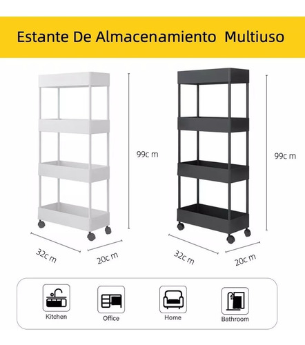.estante Carrito Organizador De 4 Niveles Para Cocina Baño