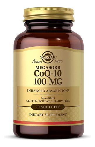 Coq10 100 Mg Megasorb Solgar 90 Capsulas Blandas Sabor Neutro