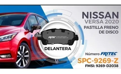 Balata Delantera Disco Nissan Kicks 17-18 Versa 2020 Fritec