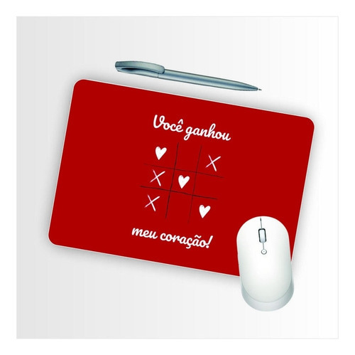 Mouse Pad Emborrachado Personalizado Vc Ganhou Meu Coração