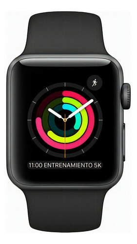 Apple Watch  Series 3 (GPS) - Caja de aluminio gris espacial de 42 mm - Correa deportiva negro