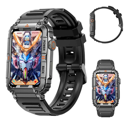 Smartwatch Hancdon Kr88 Reloj Inteligente Deportivo 2atm Resistente Al Agua Negro 1.57'' Y Llamada Bluetooth Y Medición De Presión Arterial