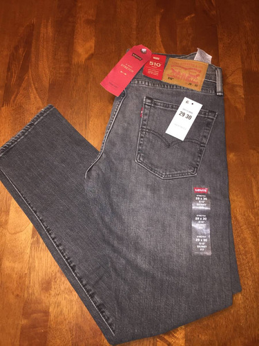 Auténtico Levis 510 W29 L 30 Skinny Grey Men's Importado