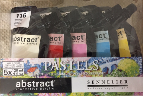 Acrilico Abstract Sennelier Set 5 X 120 Ml Colores Pasteles