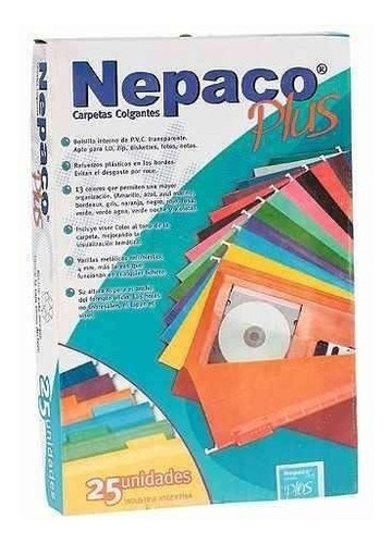 Carpeta Colgante Nepaco Plus Reforzadas Caja X25 Multicolor