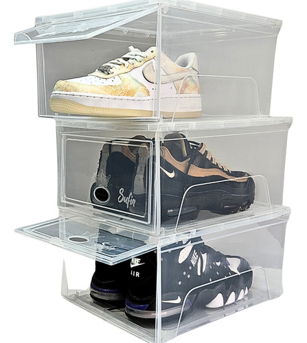 Set X3 Cajas Organizadoras Ideal Zapatillas Tapa Frontal Xl 